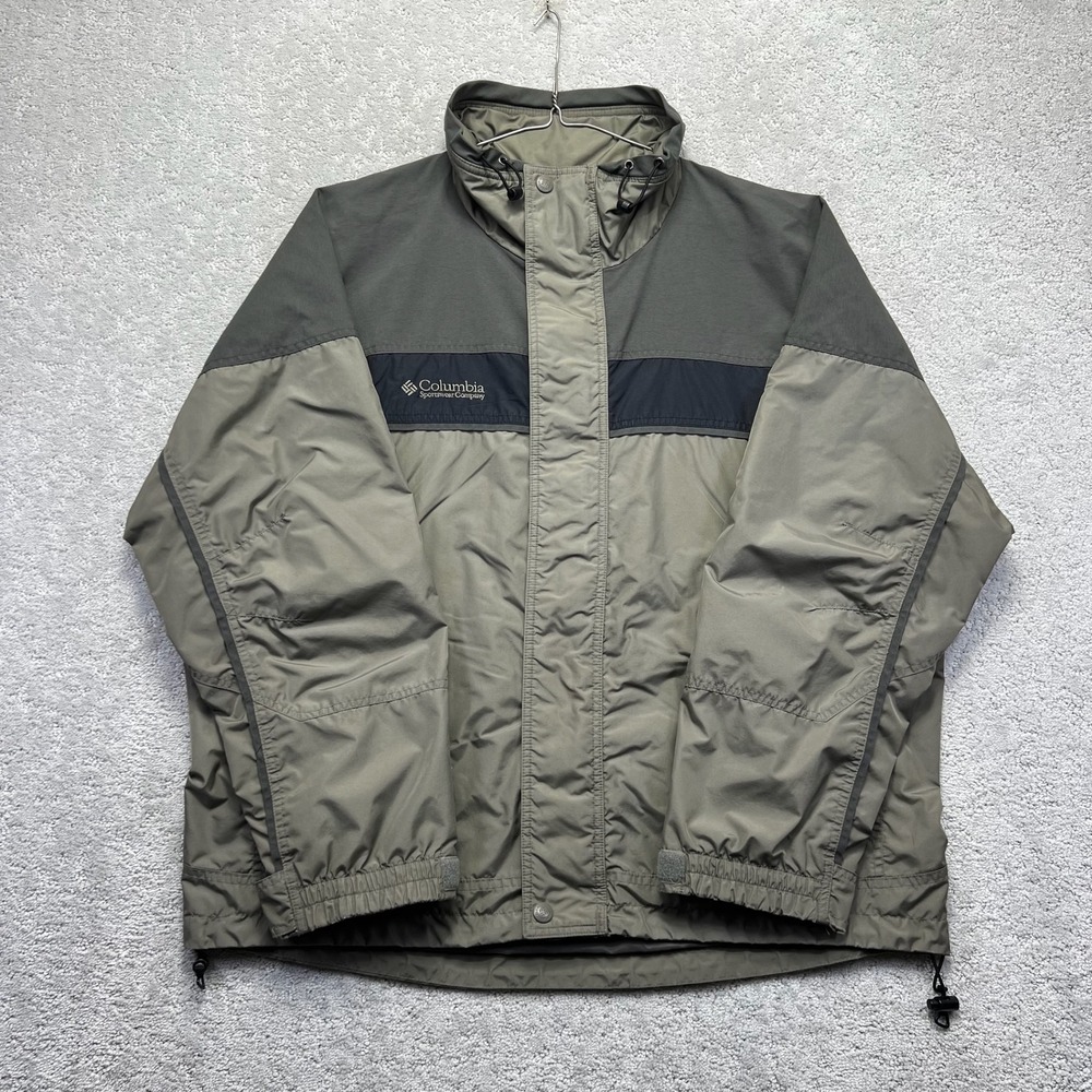 Columbia Bugaboo Jacket Mens Large‎ Gray Blue Full Zip Interchange Windbreaker